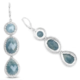 21.32 Carat Genuine Milky Aquamarine .925 Sterling Silver Earrings - Fashion Apparel 