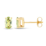 0.46 Carat Genuine Peridot 10K Yellow Gold Earrings - Fashion Apparel 