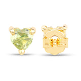 0.50 Carat Genuine Peridot 10K Yellow Gold Earrings - Fashion Apparel 