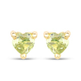 0.50 Carat Genuine Peridot 10K Yellow Gold Earrings - Fashion Apparel 