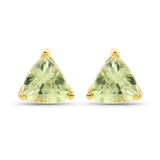 0.48 Carat Genuine Peridot 10K Yellow Gold Earrings - Fashion Apparel 