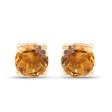 0.46 Carat Genuine Citrine 10K Yellow Gold Earrings - Fashion Apparel 