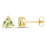 0.48 Carat Genuine Peridot 10K Yellow Gold Earrings - Fashion Apparel 