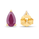 0.50 Carat Genuine Ruby 10K Yellow Gold Earrings - Fashion Apparel 