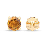 0.46 Carat Genuine Citrine 10K Yellow Gold Earrings - Fashion Apparel 