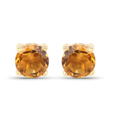 0.46 Carat Genuine Citrine 10K Yellow Gold Earrings - Fashion Apparel 