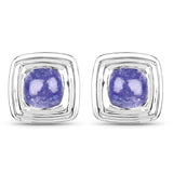 4.74 Carat Genuine Tanzanite .925 Sterling Silver Earrings - Fashion Apparel 