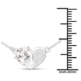 3.20 Carat Genuine White Cubic Zirconia .925 Sterling Silver Pendant - Fashion Apparel 
