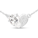 3.20 Carat Genuine White Cubic Zirconia .925 Sterling Silver Pendant - Fashion Apparel 