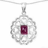 3.48 Carat Genuine Ruby .925 Sterling Silver Pendant - Fashion Apparel 