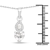 2.57 Carat Genuine White Cubic Zirconia .925 Sterling Silver Pendant - Fashion Apparel 
