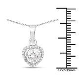 1.52 Carat Genuine White Cubic Zirconia .925 Sterling Silver Pendant - Fashion Apparel 
