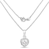 1.52 Carat Genuine White Cubic Zirconia .925 Sterling Silver Pendant - Fashion Apparel 