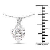 4.45 Carat Genuine White Cubic Zirconia .925 Sterling Silver Pendant - Fashion Apparel 