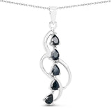 1.00 Carat Genuine Blue Sapphire .925 Sterling Silver Pendant - Fashion Apparel 