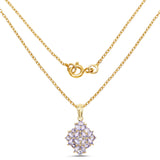 14K Yellow Gold Plated 2.58 Carat Genuine Tanzanite .925 Sterling Silver Pendant - Fashion Apparel 