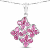 3.72 Carat Genuine Ruby .925 Sterling Silver Pendant - Fashion Apparel 