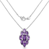 4.12 Carat Genuine Amethyst .925 Sterling Silver Pendant - Fashion Apparel 