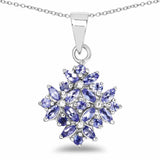1.50 Carat Genuine Tanzanite .925 Sterling Silver Pendant - Fashion Apparel 