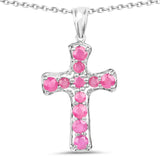 2.55 Carat Genuine Ruby .925 Sterling Silver Pendant - Fashion Apparel 