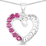 0.91 Carat Genuine Ruby .925 Sterling Silver Pendant - Fashion Apparel 