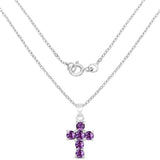 1.44 Carat Genuine Amethyst .925 Sterling Silver Pendant - Fashion Apparel 
