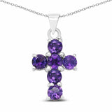 1.44 Carat Genuine Amethyst .925 Sterling Silver Pendant - Fashion Apparel 