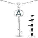 0.07 Carat Genuine Blue Diamond .925 Sterling Silver Pendant - Fashion Apparel 