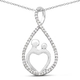 0.34 Carat Genuine White Diamond .925 Sterling Silver Pendant - Fashion Apparel 
