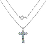 3.32 Carat Genuine Ethiopian Opal and Tanzanite .925 Sterling Silver Pendant - Fashion Apparel 