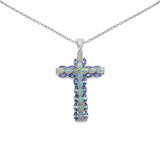 3.32 Carat Genuine Ethiopian Opal and Tanzanite .925 Sterling Silver Pendant - Fashion Apparel 