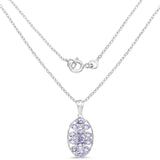 2.21 Carat Genuine Tanzanite .925 Sterling Silver Pendant - Fashion Apparel 