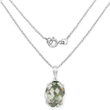 7.90 Carat Genuine Green Amethyst .925 Sterling Silver Pendant - Fashion Apparel 