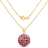 14K Yellow Gold Plated 4.24 Carat Genuine Rhodolite .925 Sterling Silver Pendant - Fashion Apparel 