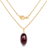14K Yellow Gold Plated 19.07 Carat Dyed Ruby and White Topaz .925 Sterling Silver Pendant - Fashion Apparel 