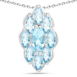 4.77 Carat Genuine Swiss Blue Topaz .925 Sterling Silver Pendant - Fashion Apparel 