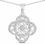 0.57 Carat Genuine White Diamond .925 Sterling Silver Pendant - Fashion Apparel 
