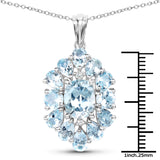 10.06 Carat Genuine Blue Topaz .925 Sterling Silver Pendant - Fashion Apparel 