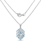10.06 Carat Genuine Blue Topaz .925 Sterling Silver Pendant - Fashion Apparel 