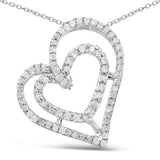 0.42 Carat Genuine White Diamond .925 Sterling Silver Pendant - Fashion Apparel 