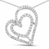 0.42 Carat Genuine White Diamond .925 Sterling Silver Pendant - Fashion Apparel 