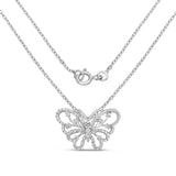 0.35 Carat Genuine White Diamond .925 Sterling Silver Pendant - Fashion Apparel 