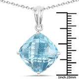 11.10 Carat Genuine Blue Topaz .925 Sterling Silver Pendant - Fashion Apparel 