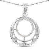 0.28 Carat Genuine White Diamond .925 Sterling Silver Pendant - Fashion Apparel 