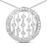 0.53 Carat Genuine White Diamond .925 Sterling Silver Pendant - Fashion Apparel 