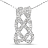0.54 Carat Genuine White Diamond .925 Sterling Silver Pendant - Fashion Apparel 