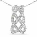 0.54 Carat Genuine White Diamond .925 Sterling Silver Pendant - Fashion Apparel 