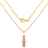 14K Yellow Gold Plated 1.90 Carat Genuine Ruby .925 Sterling Silver Pendant - Fashion Apparel 
