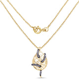 14K Yellow Gold Plated 0.68 Carat Genuine Tanzanite .925 Sterling Silver Pendant - Fashion Apparel 