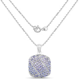 2.73 Carat Genuine Tanzanite .925 Sterling Silver Pendant - Fashion Apparel 